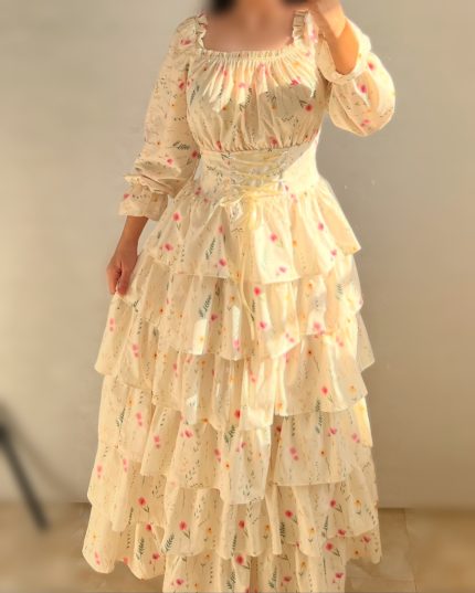 پیراهن گلریز زرد🌼